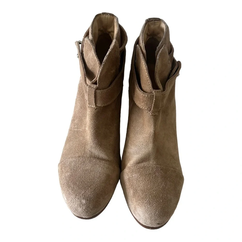 Rag & Bone Harrow Tan Suede Ankle Booties Size 37.5 - Picture 2 of 7